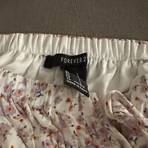 Forever 21 White Floral Skirt set